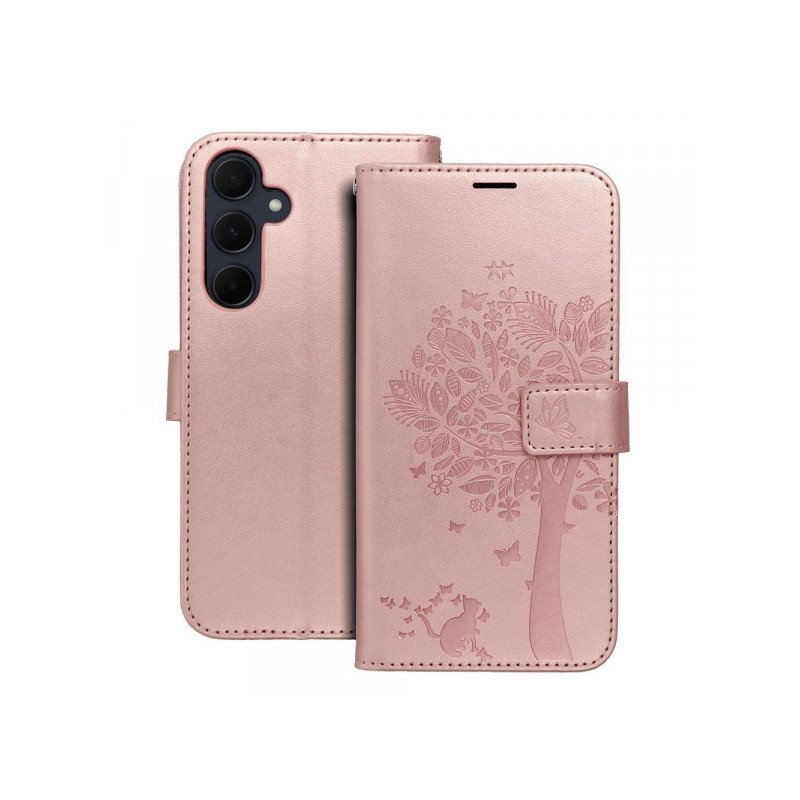 Viedtālruņa atveramais maciņš Samsung Galaxy A35 Mezzo Book Tree Rose Gold