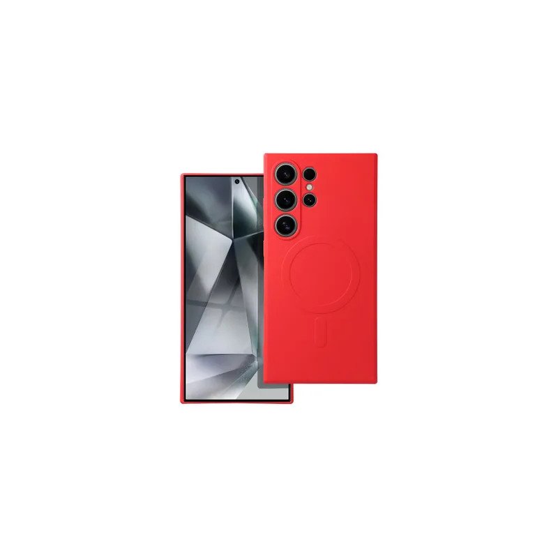 Viedtālruņa aizmugurējais vāciņš Samsung Galaxy S24 Ultra Silicon Mag case Red