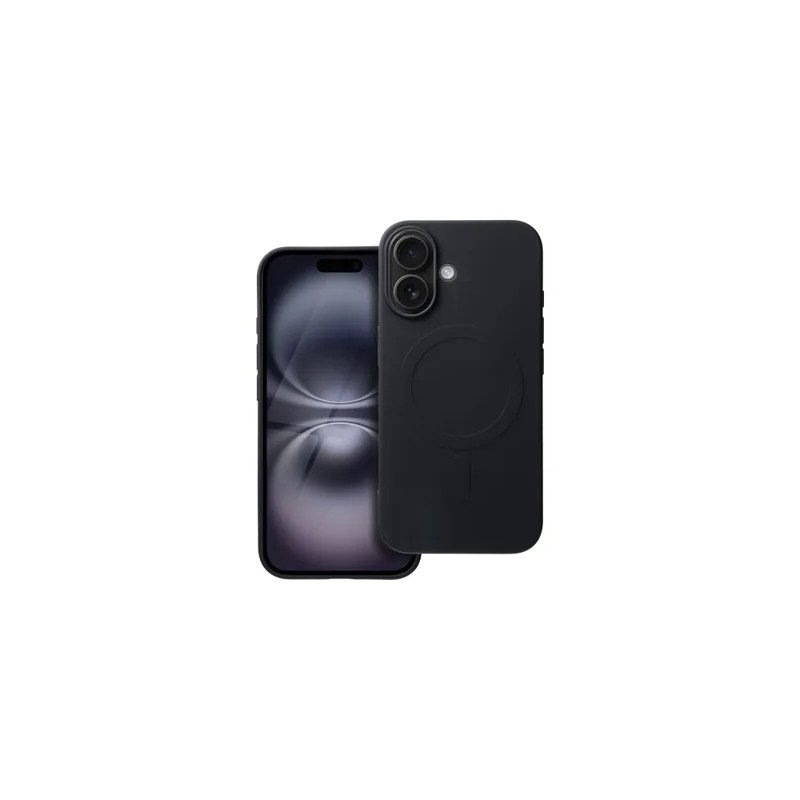 Viedtālruņa aizmugurējais vāciņš Apple Iphone 16 Plus Silicon Mag case Black