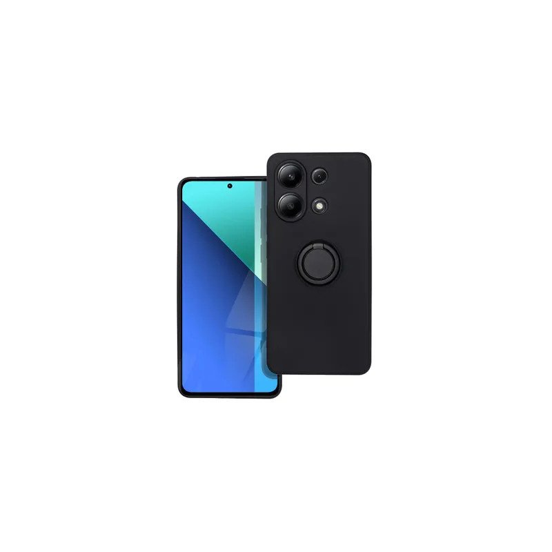 Viedtālruņa aizmugurējais vāciņš Apple iPhone 16 Pro Silicone Ring Case Black