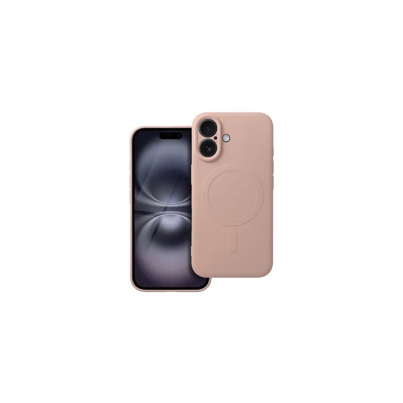 Viedtālruņa aizmugurējais vāciņš Apple Iphone 16 Silicon Mag case Pink