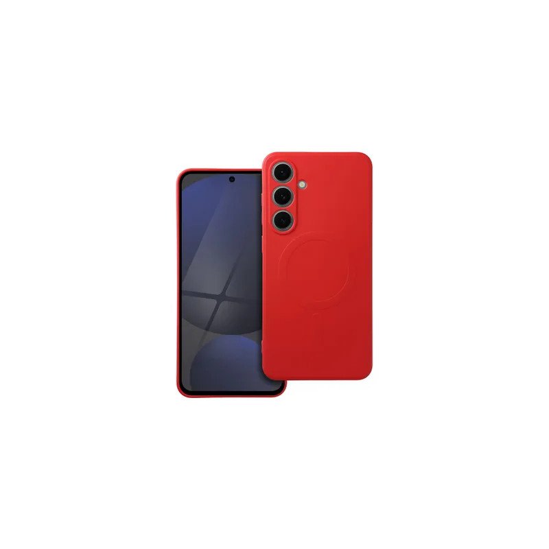 Viedtālruņa aizmugurējais vāciņš Samsung Galaxy S24 FE Silicon Mag case Red