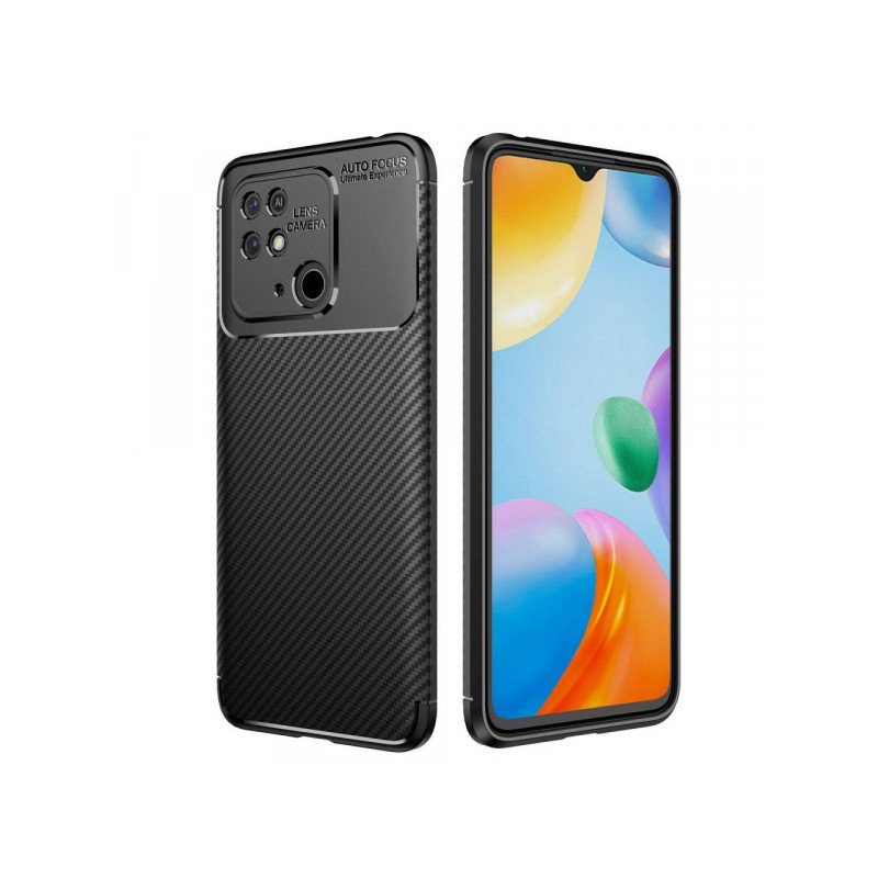 Viedtālruņa aizmugurējais vāciņš Xiaomi Redmi 10C Carbon Fiber Black