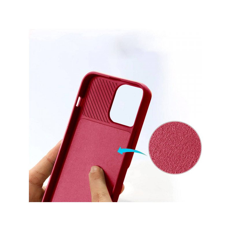 Viedtālruņa aizmugurējais vāciņš Samsung Galaxy A13 Silicon Lens Burgundy