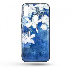 Viedtālruņa aizmugurējais vāciņš Samsung Galaxy A13 Flowers 3D Blue, With Design