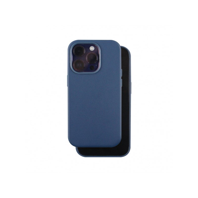 Viedtālruņa aizmugurējais vāciņš Apple iPhone 14 Pro Leather Mag Dark Blue