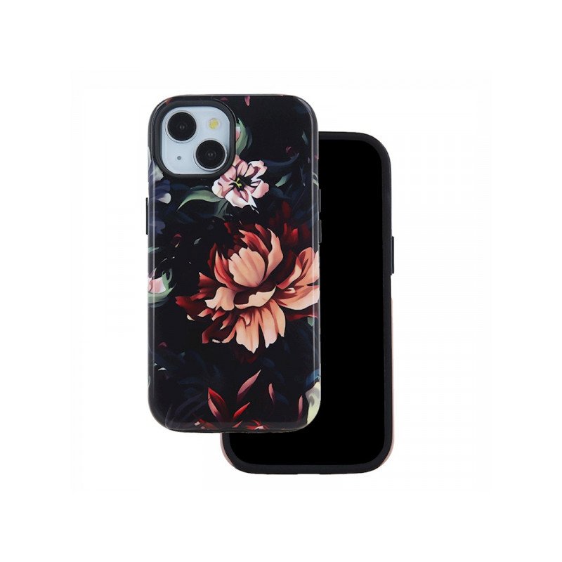 Viedtālruņa aizmugurējais vāciņš Apple Iphone 16 Peony Black, With Design