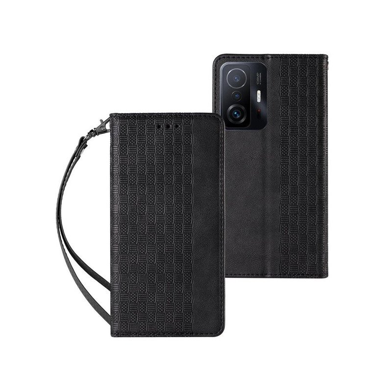 Viedtālruņa atveramais maciņš Samsung Galaxy A12 Magnet Strap Case Black