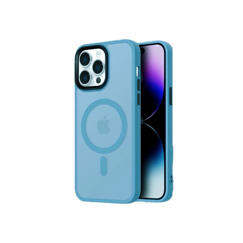 Viedtālruņa aizmugurējais vāciņš Apple Iphone 16 Fashion Case MagSafe Light Blue, Transparent