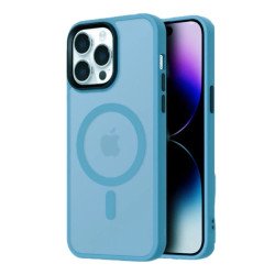 Viedtālruņa aizmugurējais vāciņš Apple iPhone 16 Pro Fashion Case MagSafe Light Blue, Transparent