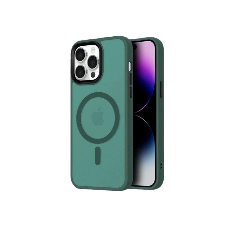 Viedtālruņa aizmugurējais vāciņš Apple iPhone 16 Pro Fashion Case MagSafe Dark Green, Transparent