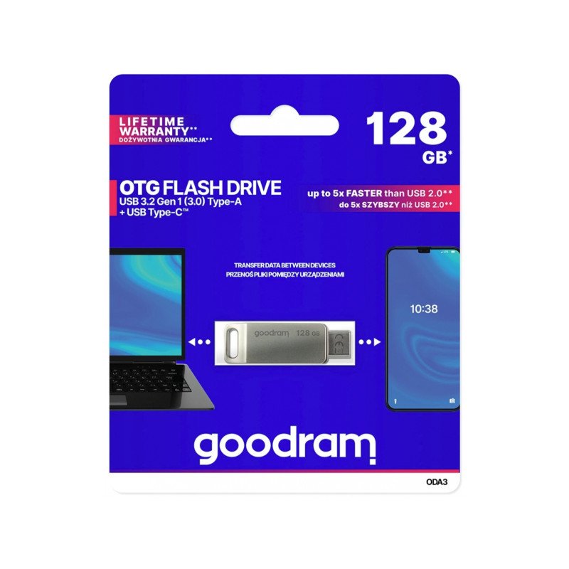 Ārējā atmiņa Flash Drive 128GB USB 3.2 / USB C Black