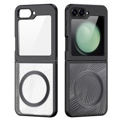 Viedtālruņa aizmugurējais vāciņš Samsung Galaxy Z Flip 6 Aimo Mag Black, Transparent
