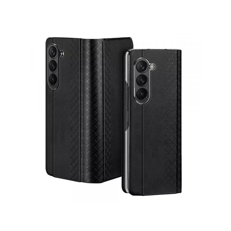Viedtālruņa aizmugurējais vāciņš Samsung Galaxy Z Fold 5 5G Bril Leather Black