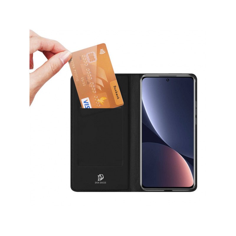 Viedtālruņa atveramais maciņš Xiaomi 12 Pro Skin Leather Black
