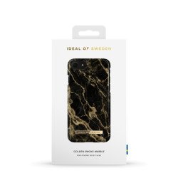 Viedtālruņa aizmugurējais vāciņš Apple iPhone 7 / 8 / SE 20 / SE 22 Golden Smoke Marble Black, Gold, With Design