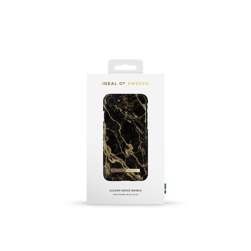 Viedtālruņa aizmugurējais vāciņš Apple iPhone 7 / 8 / SE 20 / SE 22 Golden Smoke Marble Black, Gold, With Design