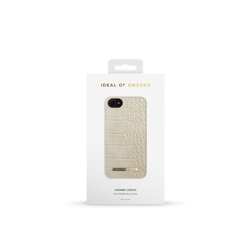 Viedtālruņa aizmugurējais vāciņš Apple iPhone 7 / 8 / SE 20 / SE 22 Caramel Croco Cream