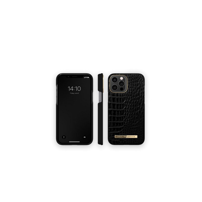 Viedtālruņa aizmugurējais vāciņš Apple iPhone 12 Pro Max Neo Noir Croco Black