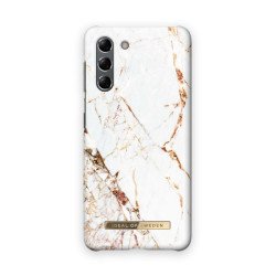 Viedtālruņa aizmugurējais vāciņš Samsung Galaxy S21 Carrara Gold Gold, White, With Design