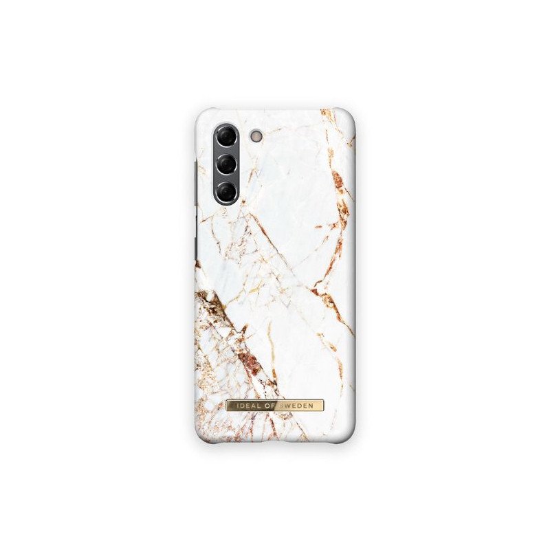 Viedtālruņa aizmugurējais vāciņš Samsung Galaxy S21 Carrara Gold Gold, White, With Design