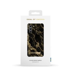 Viedtālruņa aizmugurējais vāciņš Samsung Galaxy S21 Golden Smoke Marble Black, Gold, With Design