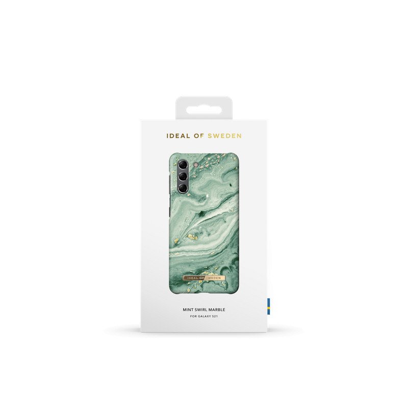 Viedtālruņa aizmugurējais vāciņš Samsung Galaxy S21 Mint Swirl Marble Mint, With Design