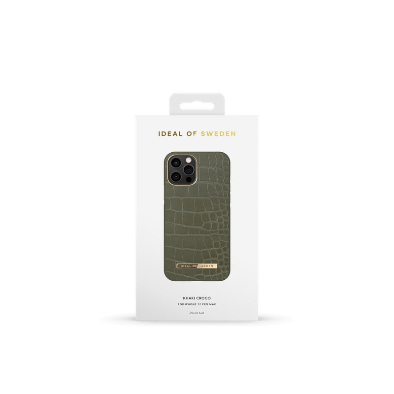 Viedtālruņa aizmugurējais vāciņš Apple iPhone 12 Pro Max Khaki Croco Khaki Green