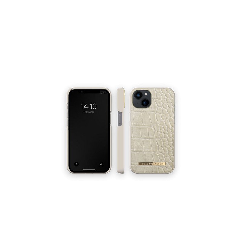 Viedtālruņa aizmugurējais vāciņš Apple iPhone 13 Caramel Croco Cream
