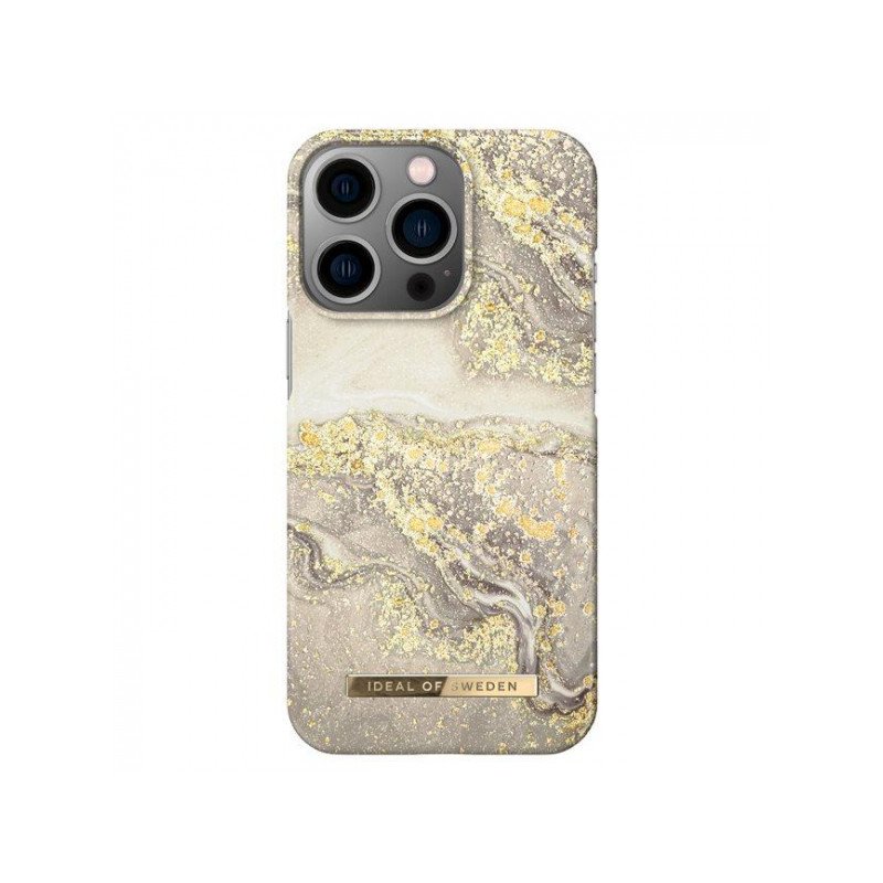 Viedtālruņa aizmugurējais vāciņš Apple iPhone 13 Pro Sparkle Greige Marble Beige, Gold, With Design
