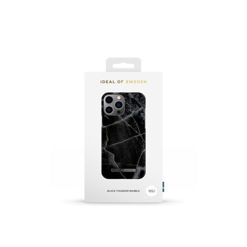 Viedtālruņa aizmugurējais vāciņš Apple iPhone 13 Pro Max Black Thunder Marble Black, With Design