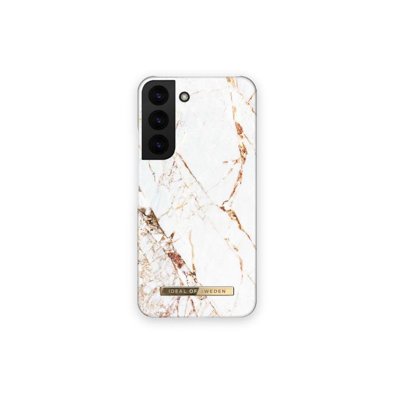 Viedtālruņa aizmugurējais vāciņš Samsung Galaxy S22 Carrara Gold Gold, White, With Design