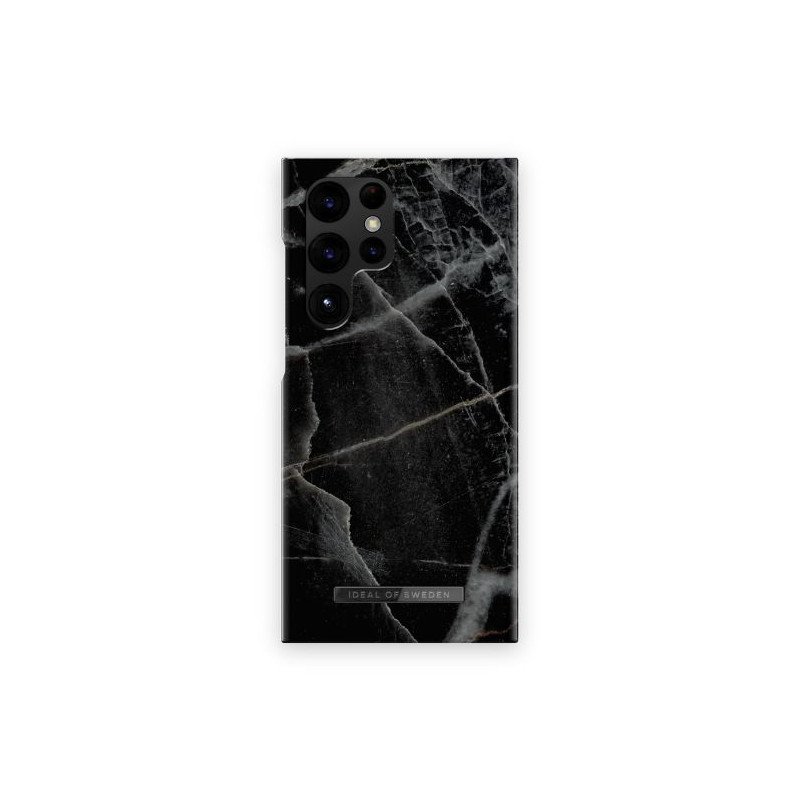 Viedtālruņa aizmugurējais vāciņš Samsung Galaxy S23 Ultra Black Thunder Marble Black, Grey, With Design