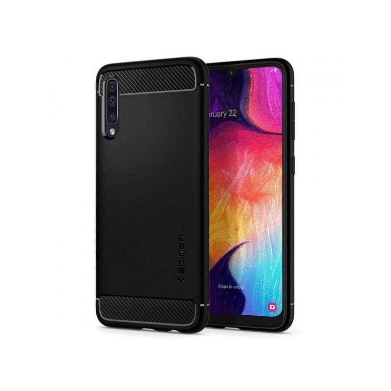Viedtālruņa aizmugurējais vāciņš Samsung Galaxy A30S / A50 / A50S Rugged Armor Black
