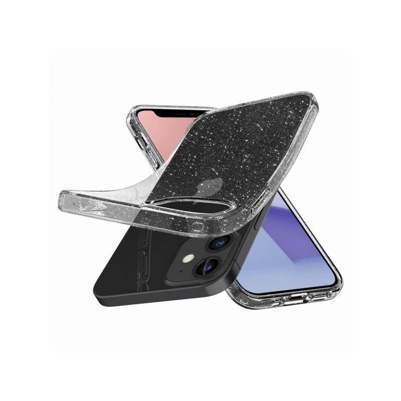 Viedtālruņa aizmugurējais vāciņš Apple iPhone 12 Pro Max Liquid Crystal Gliiter Transparent, With Design
