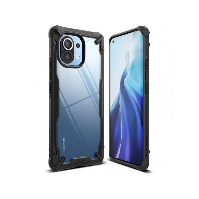 Viedtālruņa aizmugurējais vāciņš Xiaomi Mi 11 Fusion X Black, Transparent
