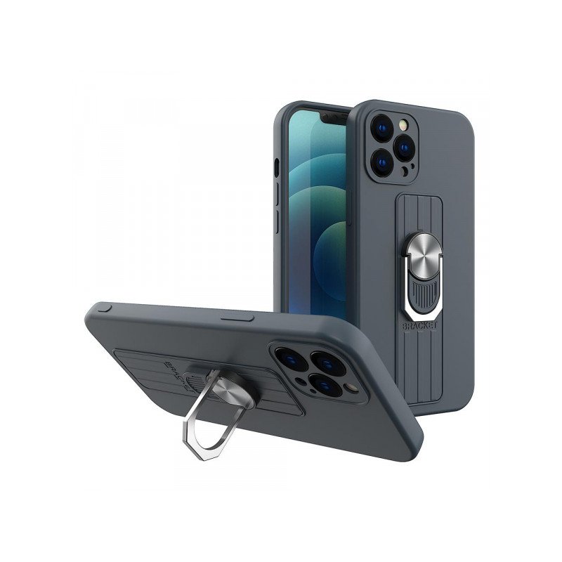 Viedtālruņa aizmugurējais vāciņš Apple iPhone 7 / 8 / SE 20 / SE 22 Silicone Ring Case Dark Blue