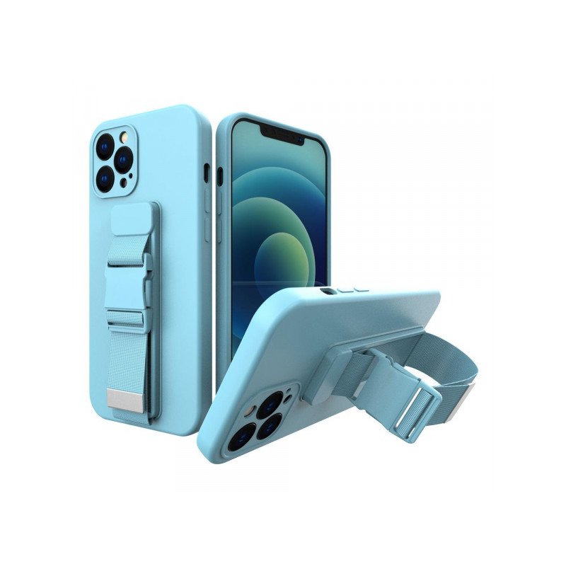 Viedtālruņa aizmugurējais vāciņš Apple iPhone 7 / 8 / SE 20 / SE 22 Rope Case Gel Light Blue