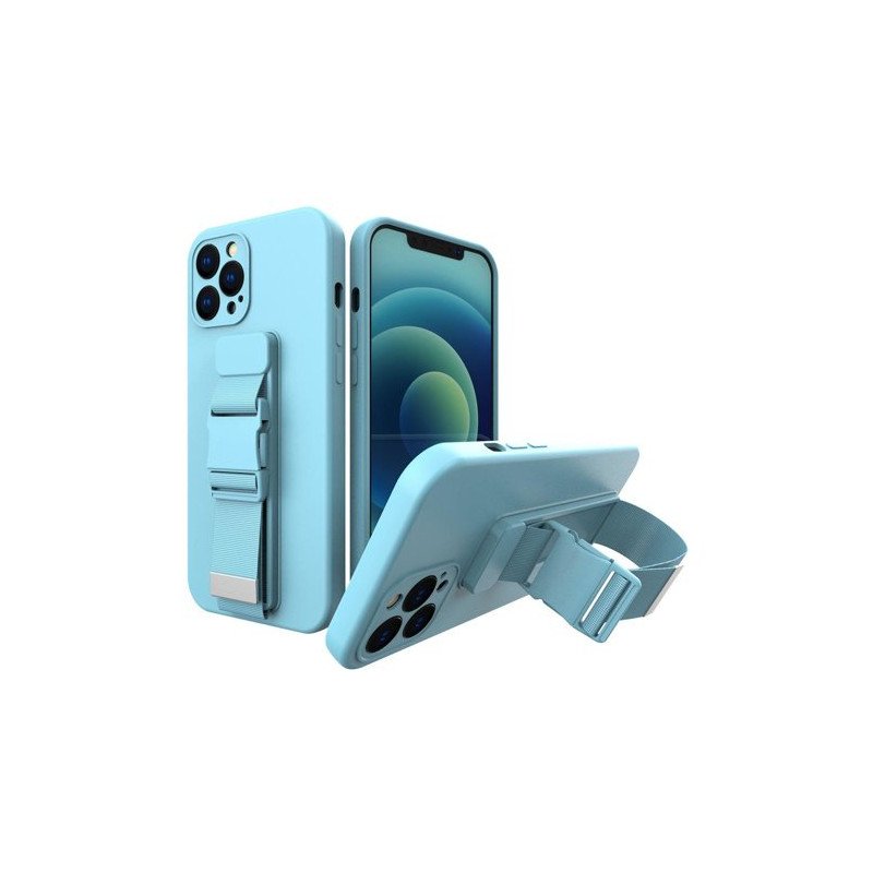 Viedtālruņa aizmugurējais vāciņš Samsung Galaxy A12 Rope Case Gel Blue