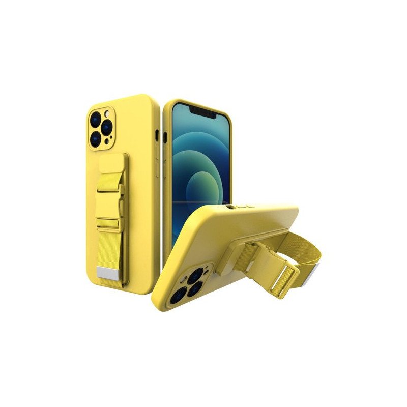 Viedtālruņa aizmugurējais vāciņš Samsung Galaxy A12 Rope Case Gel Yellow