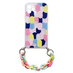 Viedtālruņa aizmugurējais vāciņš Apple iPhone 13 Pro Max Color Chain Transparent, With Design
