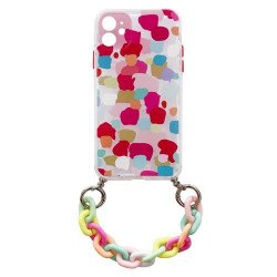 Viedtālruņa aizmugurējais vāciņš Apple iPhone 13 Pro Max Color Chain 2 Transparent, With Design
