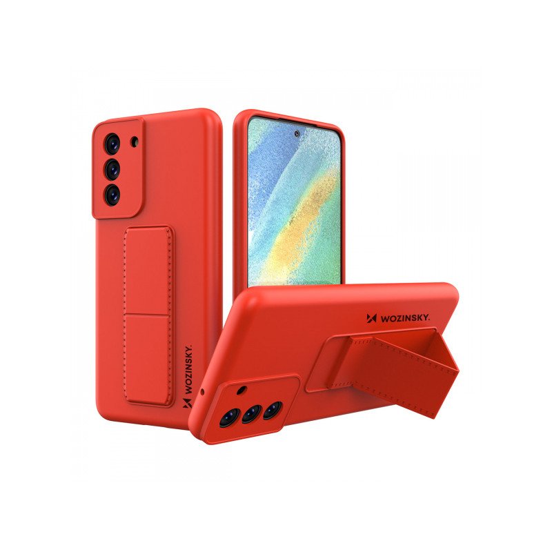 Viedtālruņa aizmugurējais vāciņš Samsung Galaxy S22 Kickstand Case Red