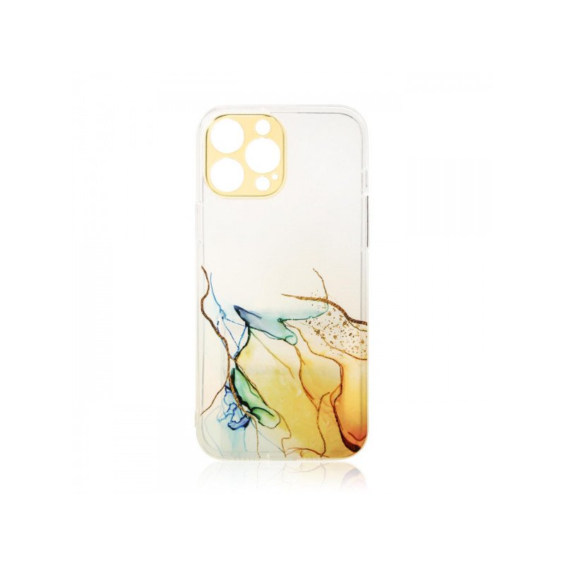 Viedtālruņa aizmugurējais vāciņš Samsung Galaxy A52 / A52 5G / A52s 5G Marble Case Orange, Transparent
