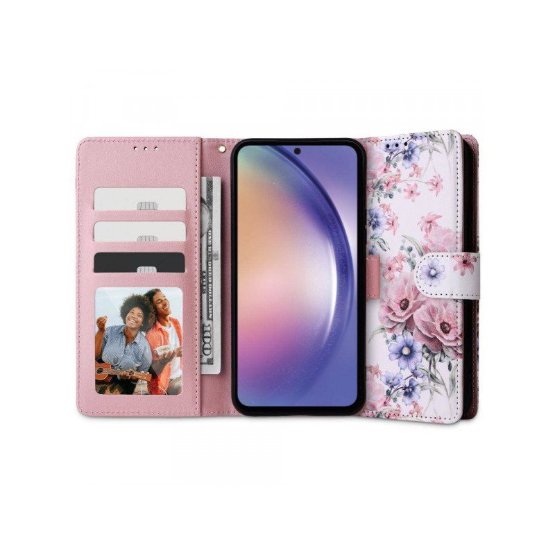 Viedtālruņa atveramais maciņš Samsung Galaxy A14 5G Wallet White, With Design