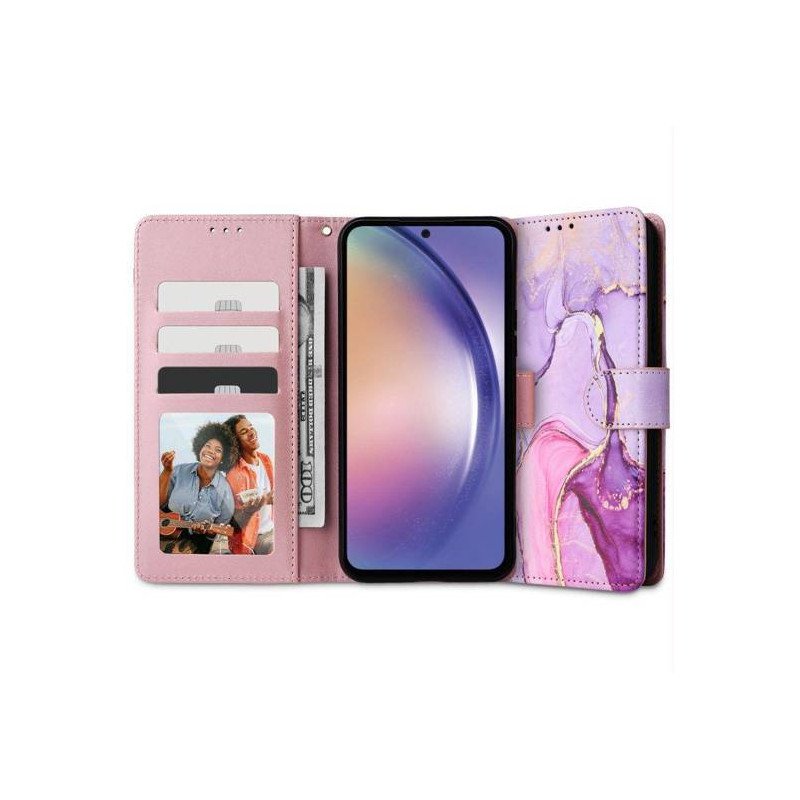 Viedtālruņa atveramais maciņš Samsung Galaxy A14 5G Wallet Violet, With Design