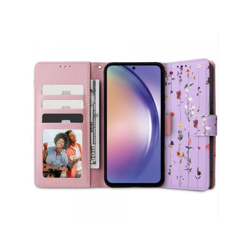 Viedtālruņa atveramais maciņš Samsung Galaxy A14 5G Wallet Purple