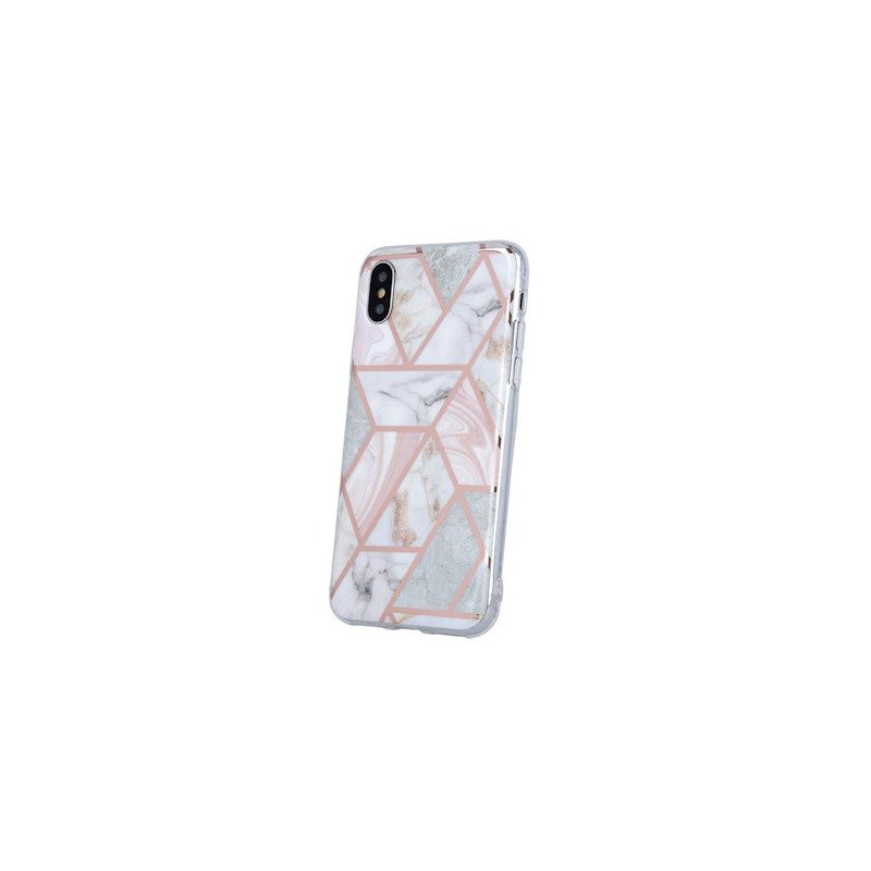 Viedtālruņa aizmugurējais vāciņš Samsung Galaxy A21S Geometric Marmur Pink, With Design
