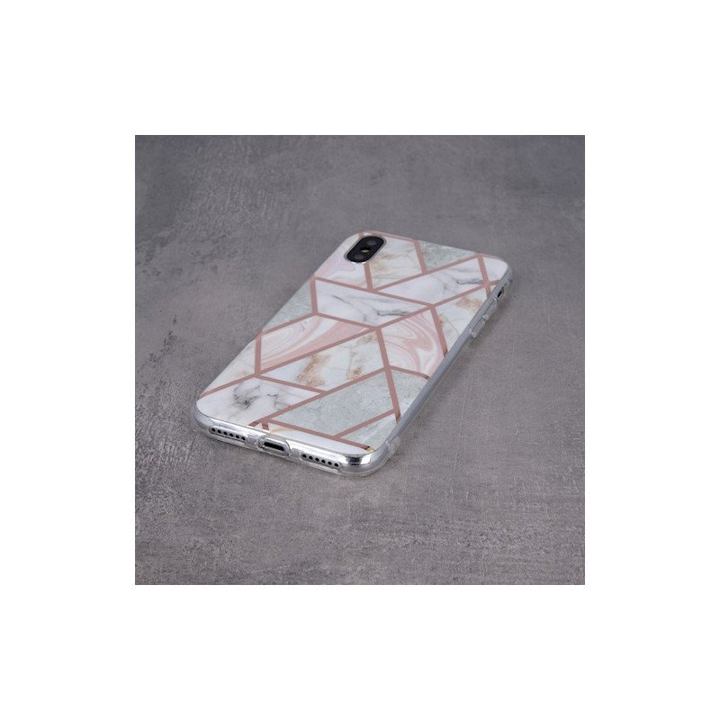 Viedtālruņa aizmugurējais vāciņš Xiaomi Redmi 9A / 9AT / 9i Geometric Marmur Pink, With Design