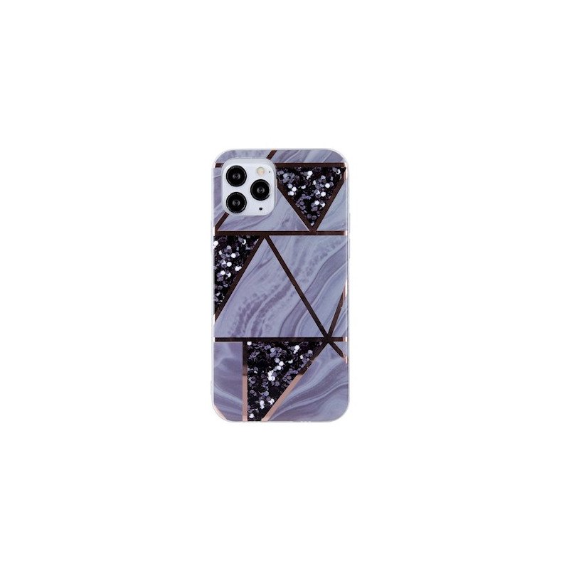 Viedtālruņa aizmugurējais vāciņš Samsung Galaxy A71 Geometric Marmur Graphite, With Design